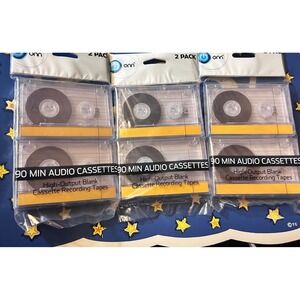 Onn 90 Minute High-Output Blank Audio Cassette Recording Tapes 6 Pack OND19AAA13